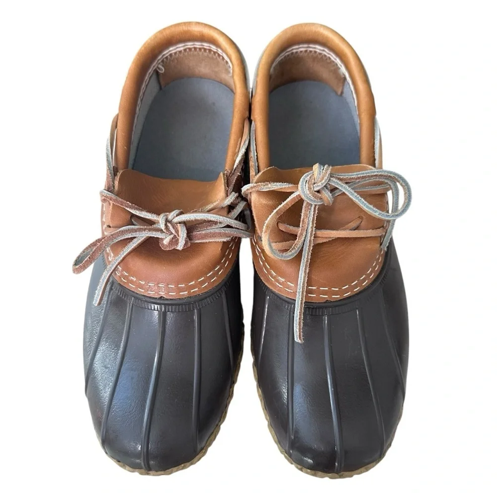 L.L. Bean Woman’s Bean Boots Rubber Mocs Tan Brown Size 7